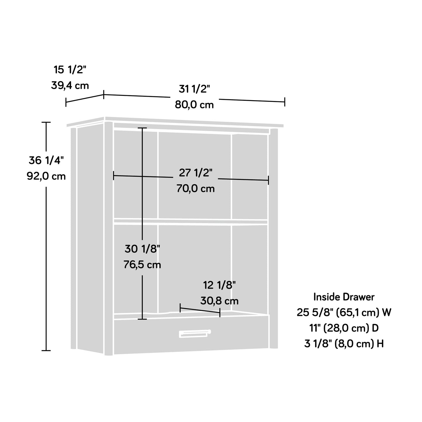 White 2-Shelf Bookcase Hutch - Adjustable Shelves for Living Room