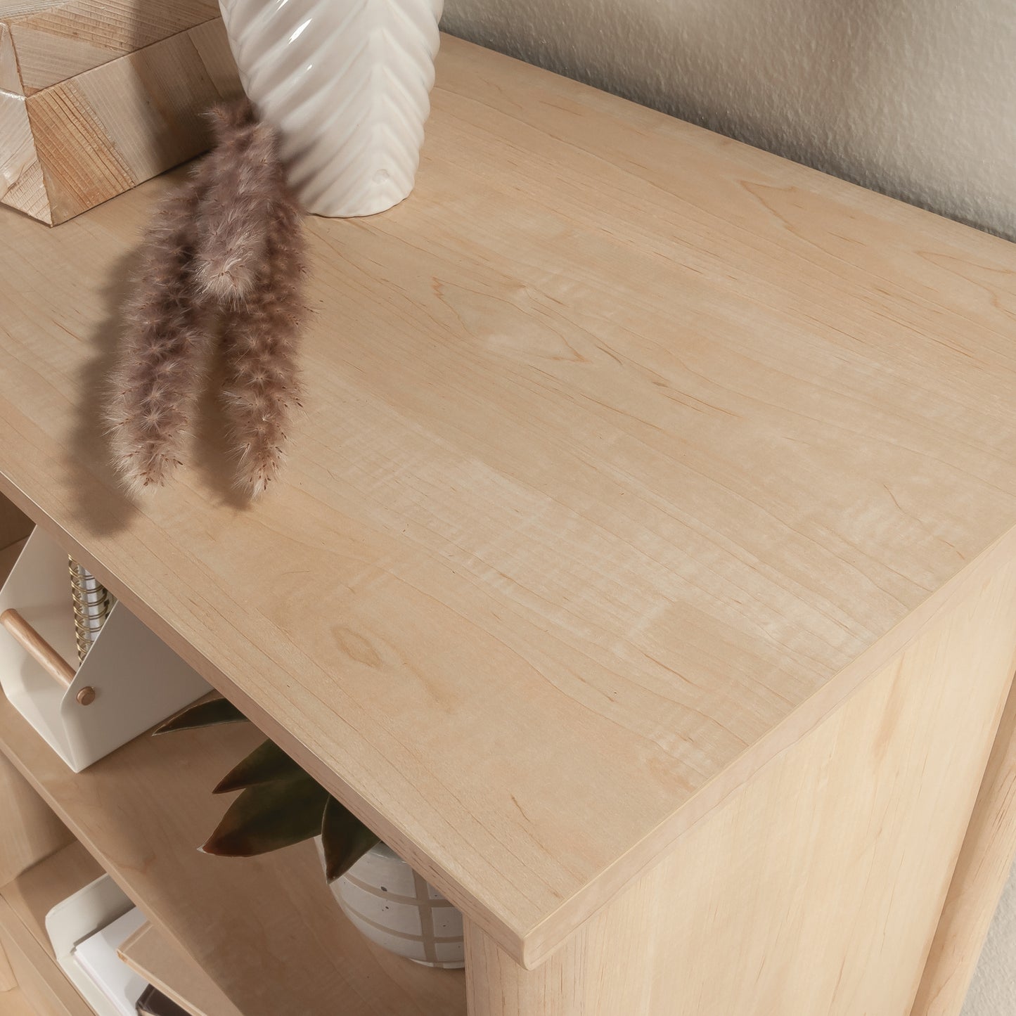 White 2-Shelf Bookcase Hutch - Adjustable Shelves for Living Room