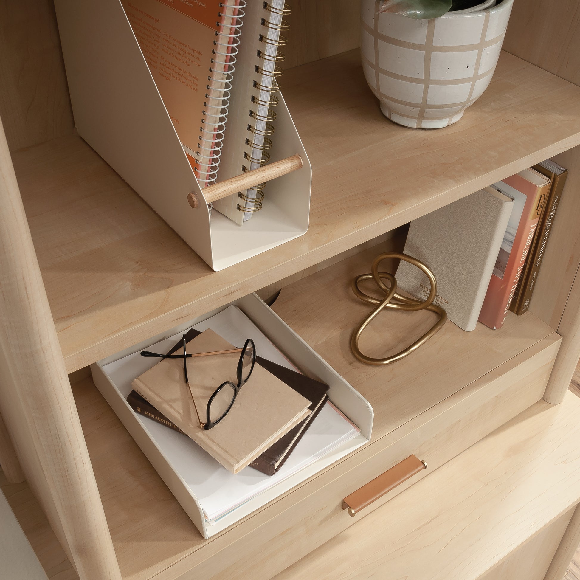 White 2-Shelf Bookcase Hutch - Adjustable Shelves for Living Room