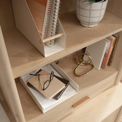 White 2-Shelf Bookcase Hutch - Adjustable Shelves for Living Room