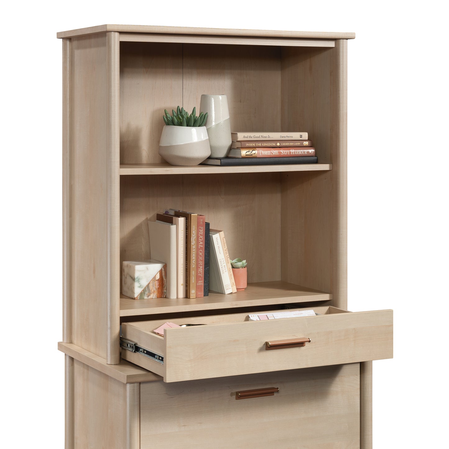 White 2-Shelf Bookcase Hutch - Adjustable Shelves for Living Room