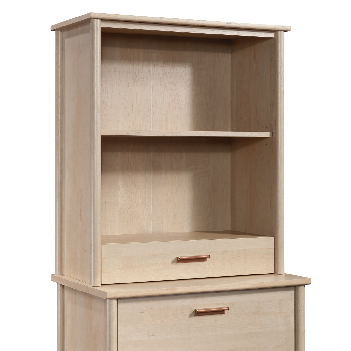 White 2-Shelf Bookcase Hutch - Adjustable Shelves for Living Room