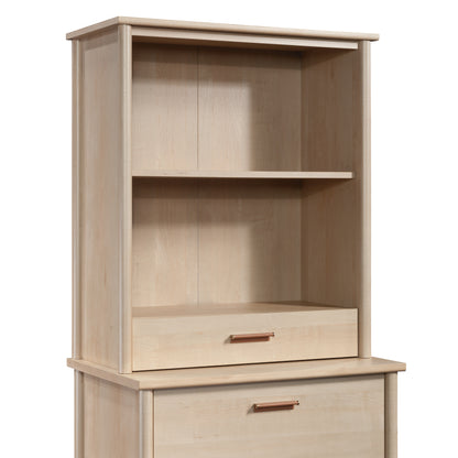 White 2-Shelf Bookcase Hutch - Adjustable Shelves for Living Room