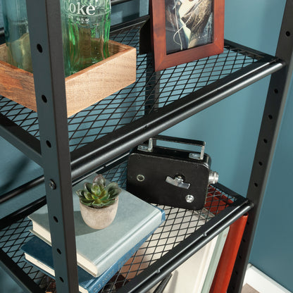 Brown 4-Shelf Bookcase - Adjustable Shelves for Living Room