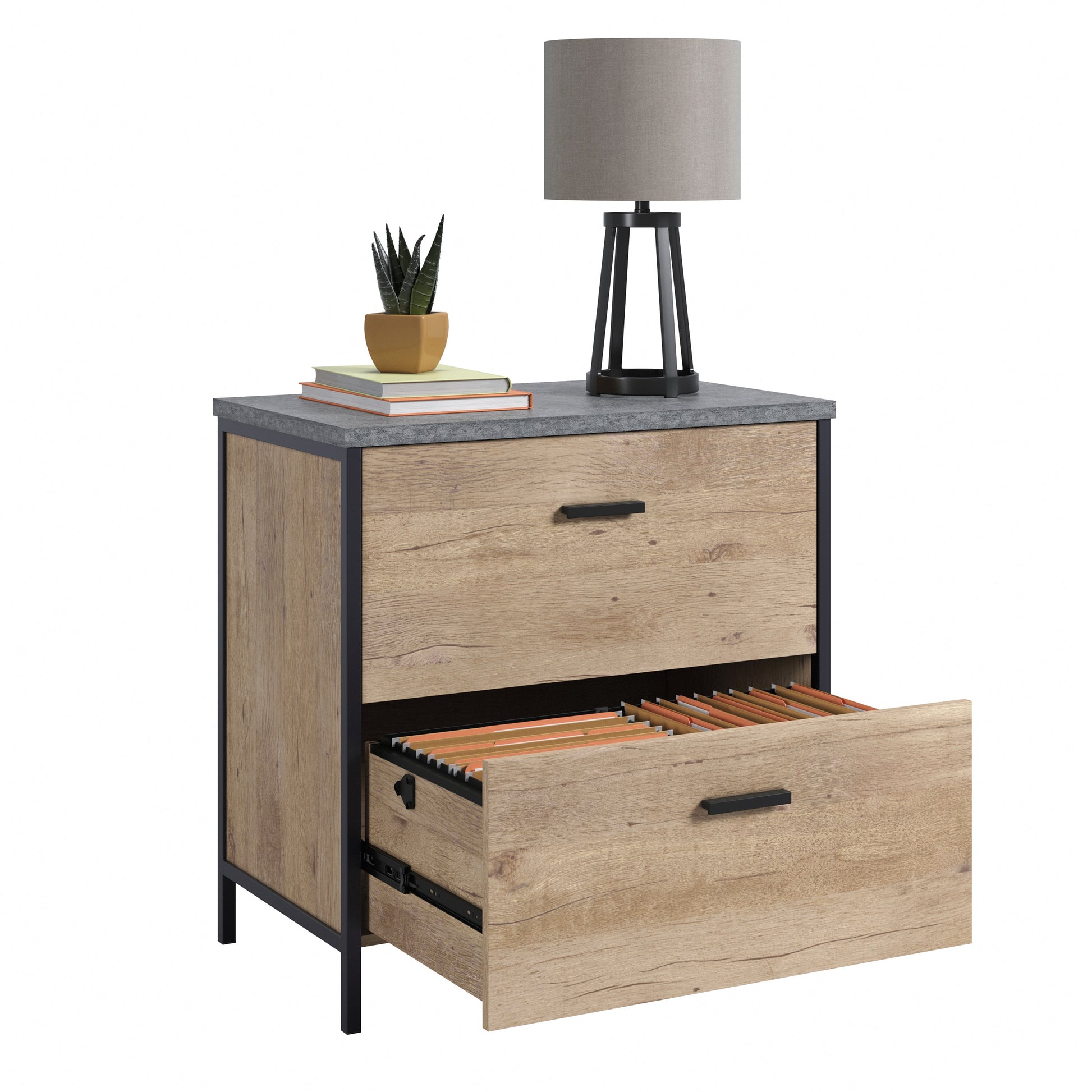 Brown Lateral File Cabinet - 1-2 Drawers