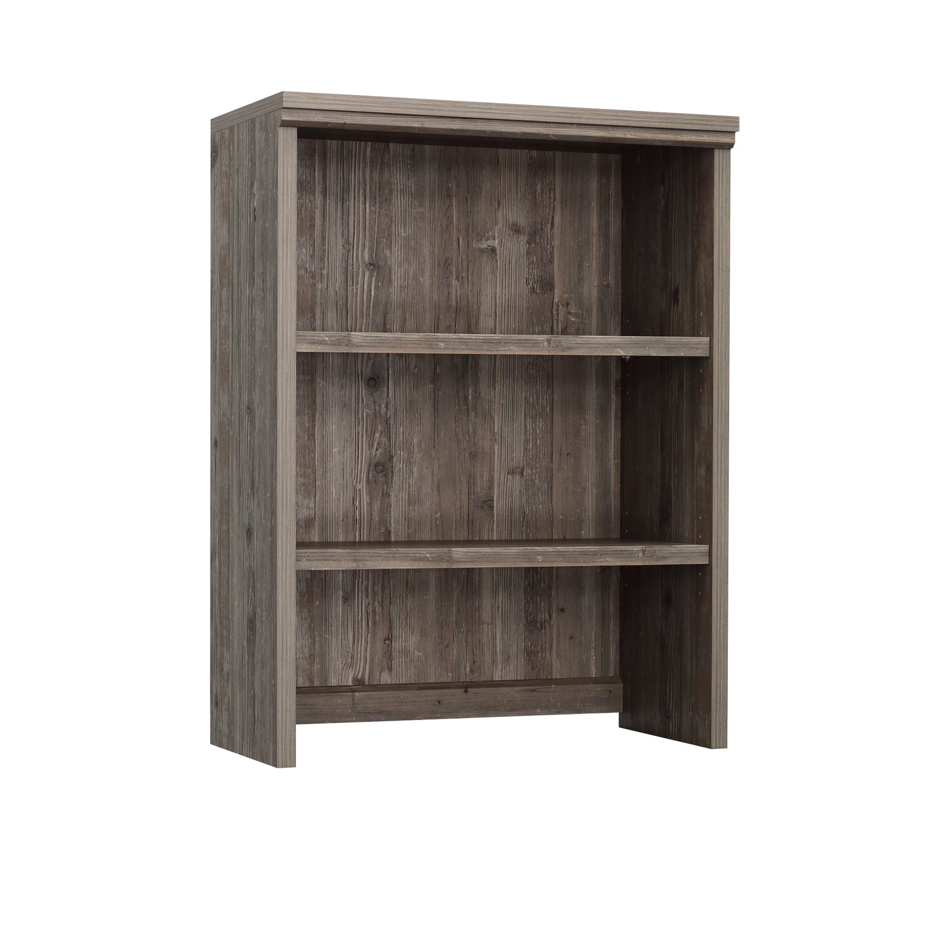 Library Hutch with Adjustable Shelves, Brown finish