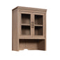 Library Hutch with Glass Doors, Brown finish
