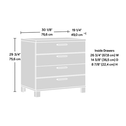 Brown Oak Filing Cabinet - 1-2 Drawer Lateral File