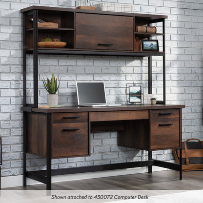 White Wooden Office Hutch with Storage Shelves for Living Room