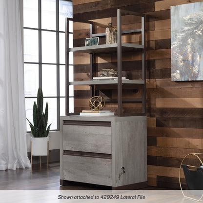 Brown Modern Office Hutch with 2 Shelves
