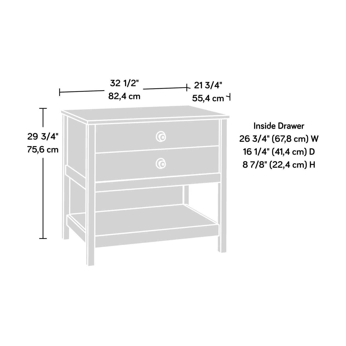 White Rustic Lateral File Cabinet - 1-2 Drawer Storage