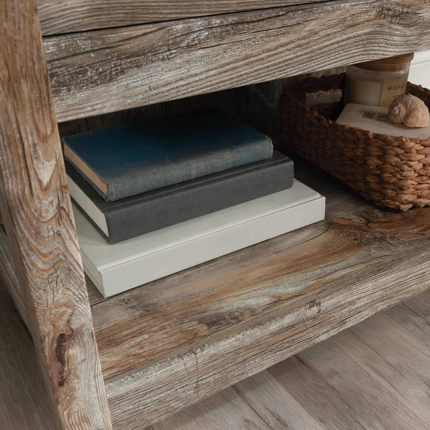 White Rustic Lateral File Cabinet - 1-2 Drawer Storage