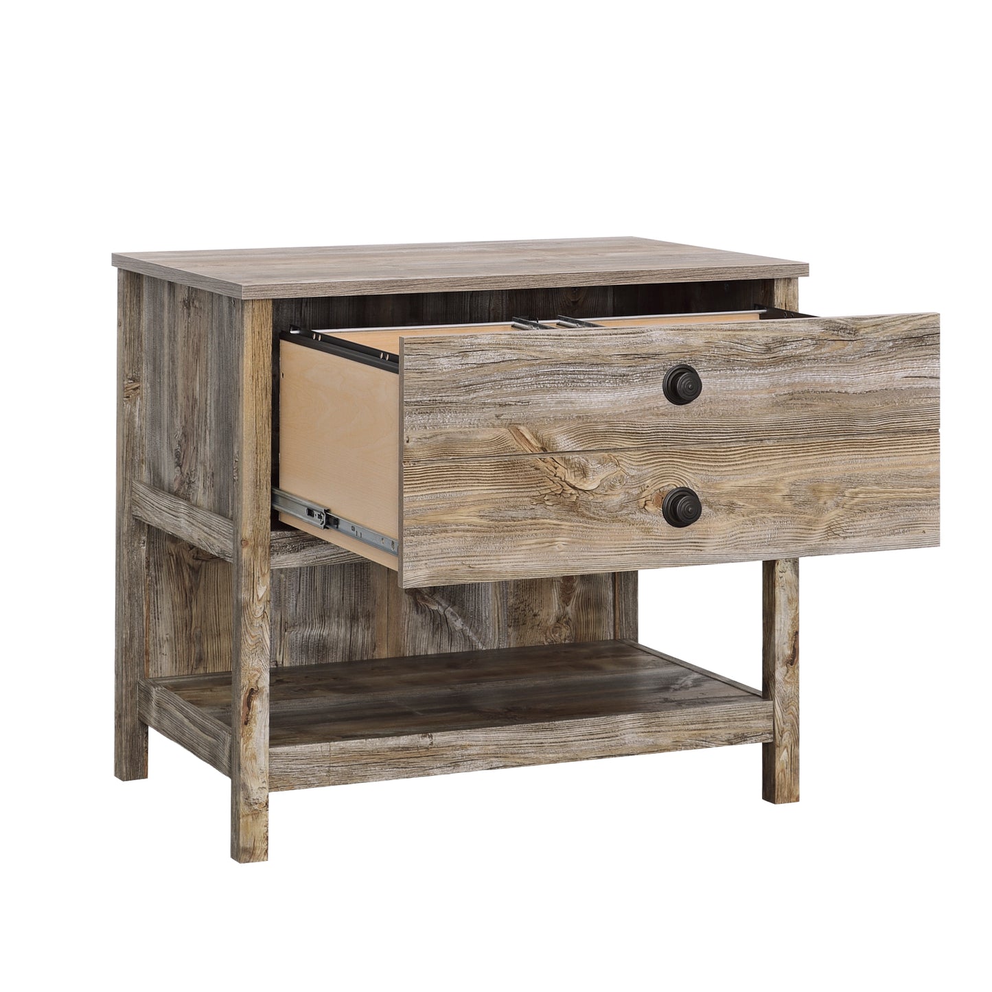 White Rustic Lateral File Cabinet - 1-2 Drawer Storage