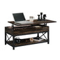 Lift-Top Coffee Table with Industrial Style, Brown finish