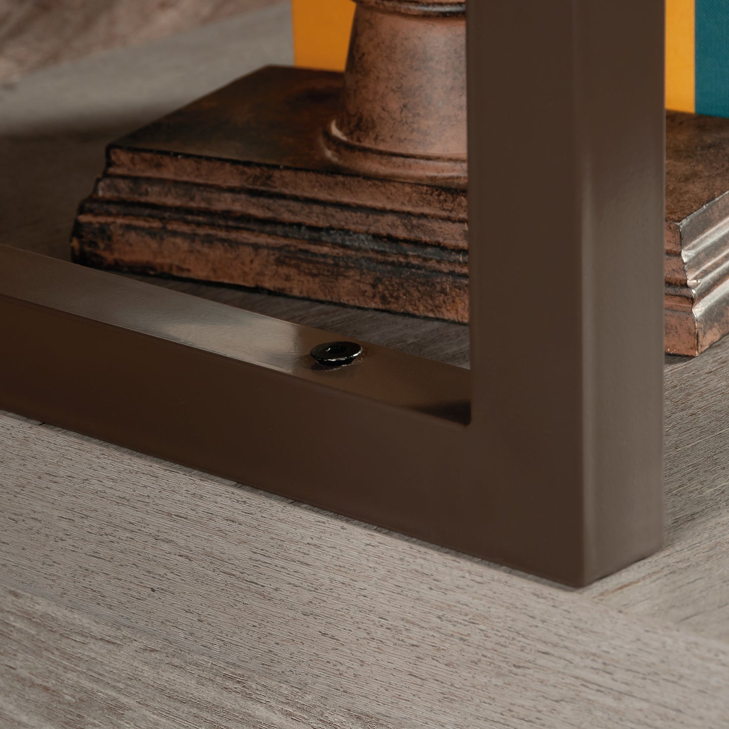 Hutch with 1-Inch Thick Top - Brown Display Shelf