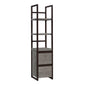 2-Shelf Narrow Bookcase, Brown finish