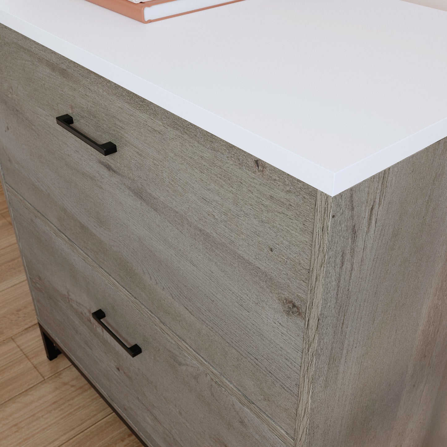 Brown Engineered Wood Filing Cabinet - 1-2 Drawer Office Storage
