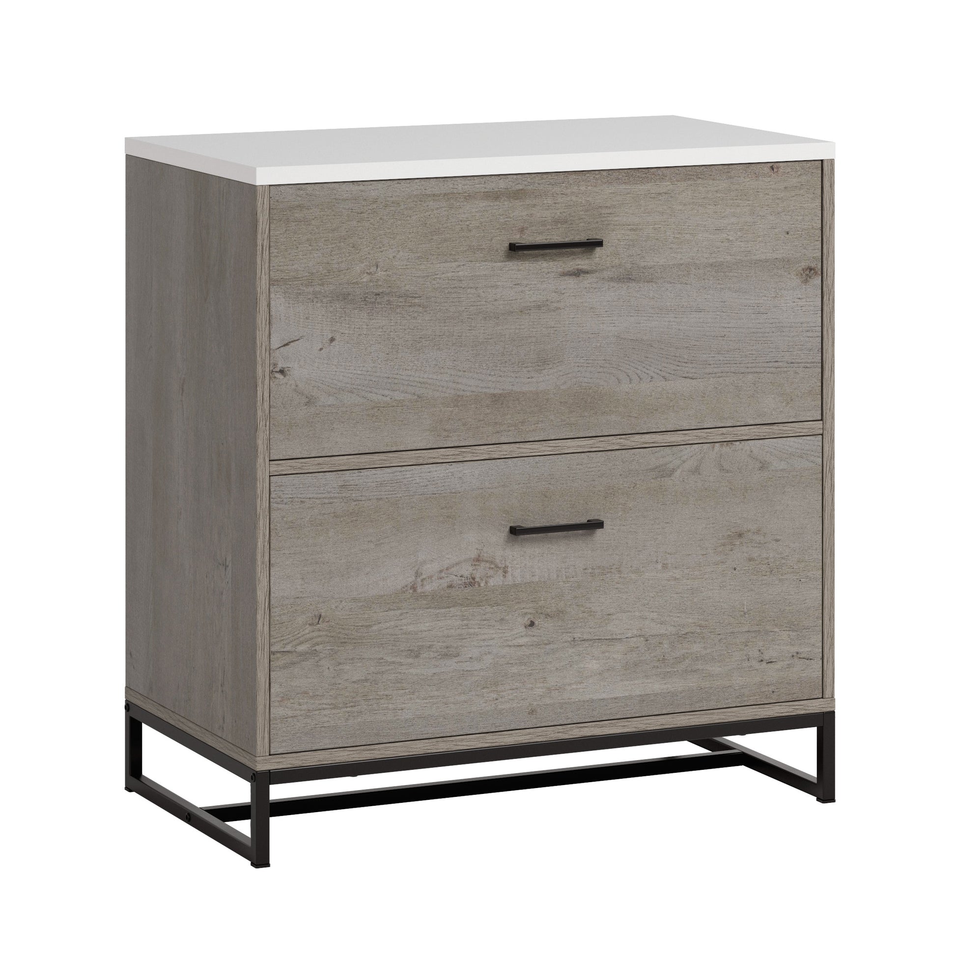 Lateral File with Full-Extension Slides, Brown finish