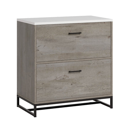 Lateral File with Full-Extension Slides, Brown finish