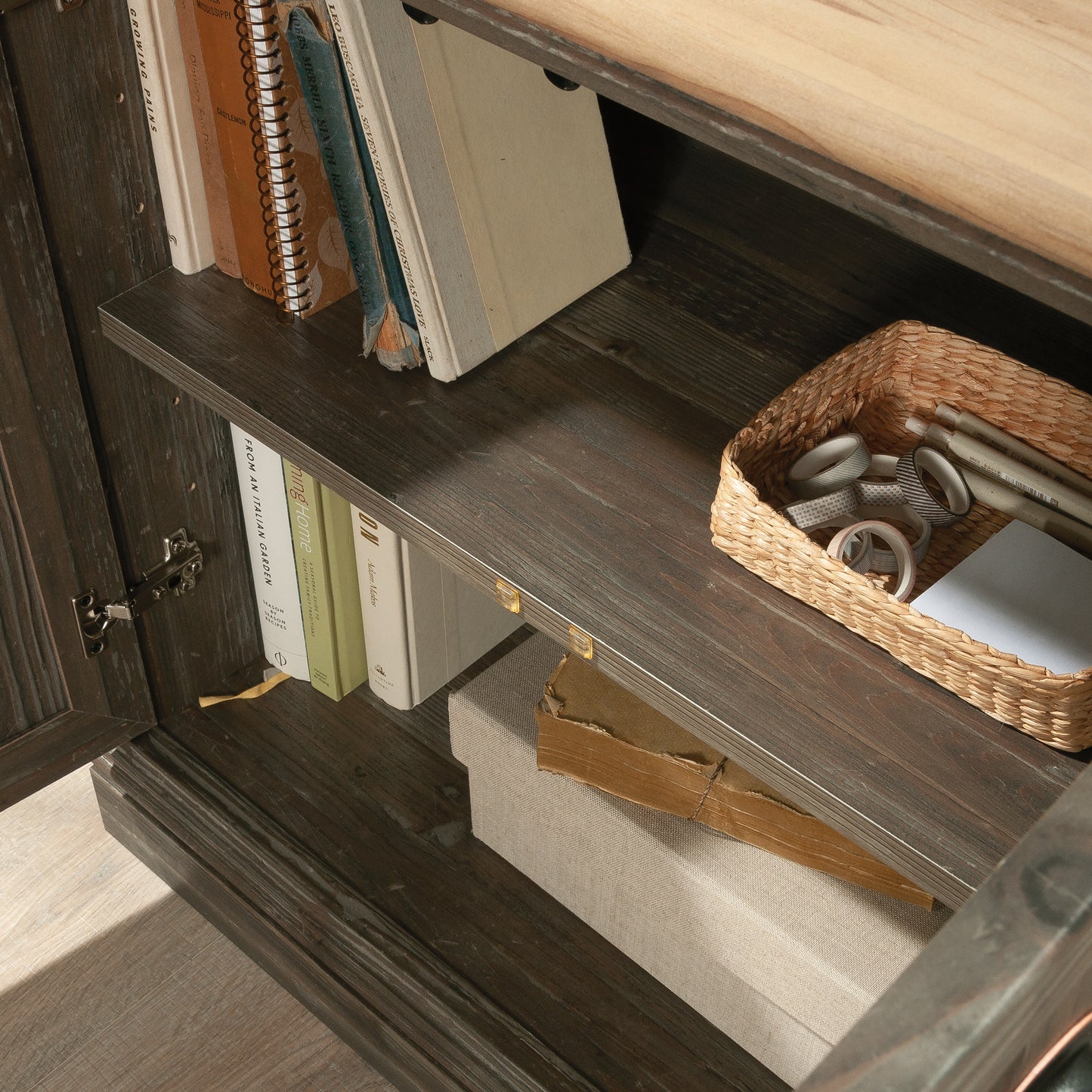 Brown Rustic Freestanding File Cabinet - 1-2 Shelves