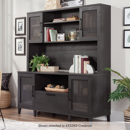 Coastal Hutch with Storage - Brown Finish for Living Room
