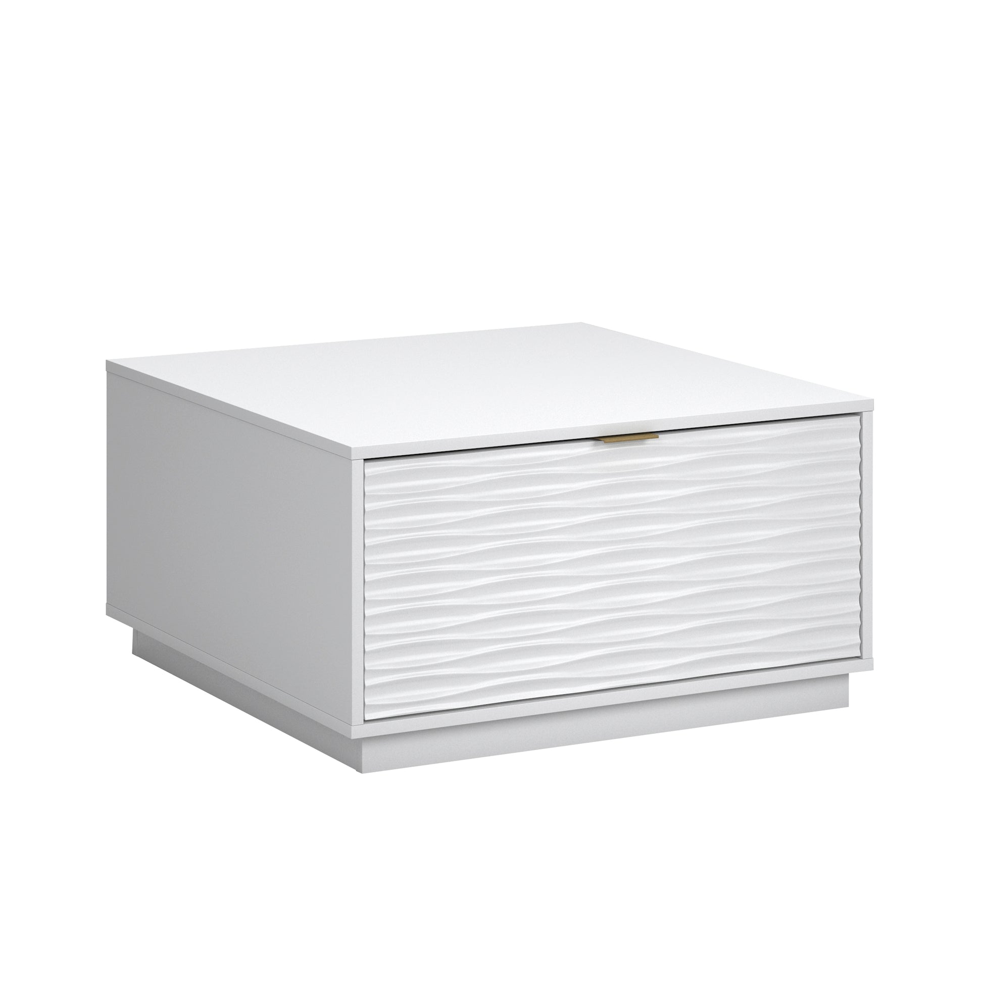 Coastal Coffee Table with Drawer, White finish