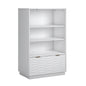 Coastal Bookcase With Lower Drawer, White finish