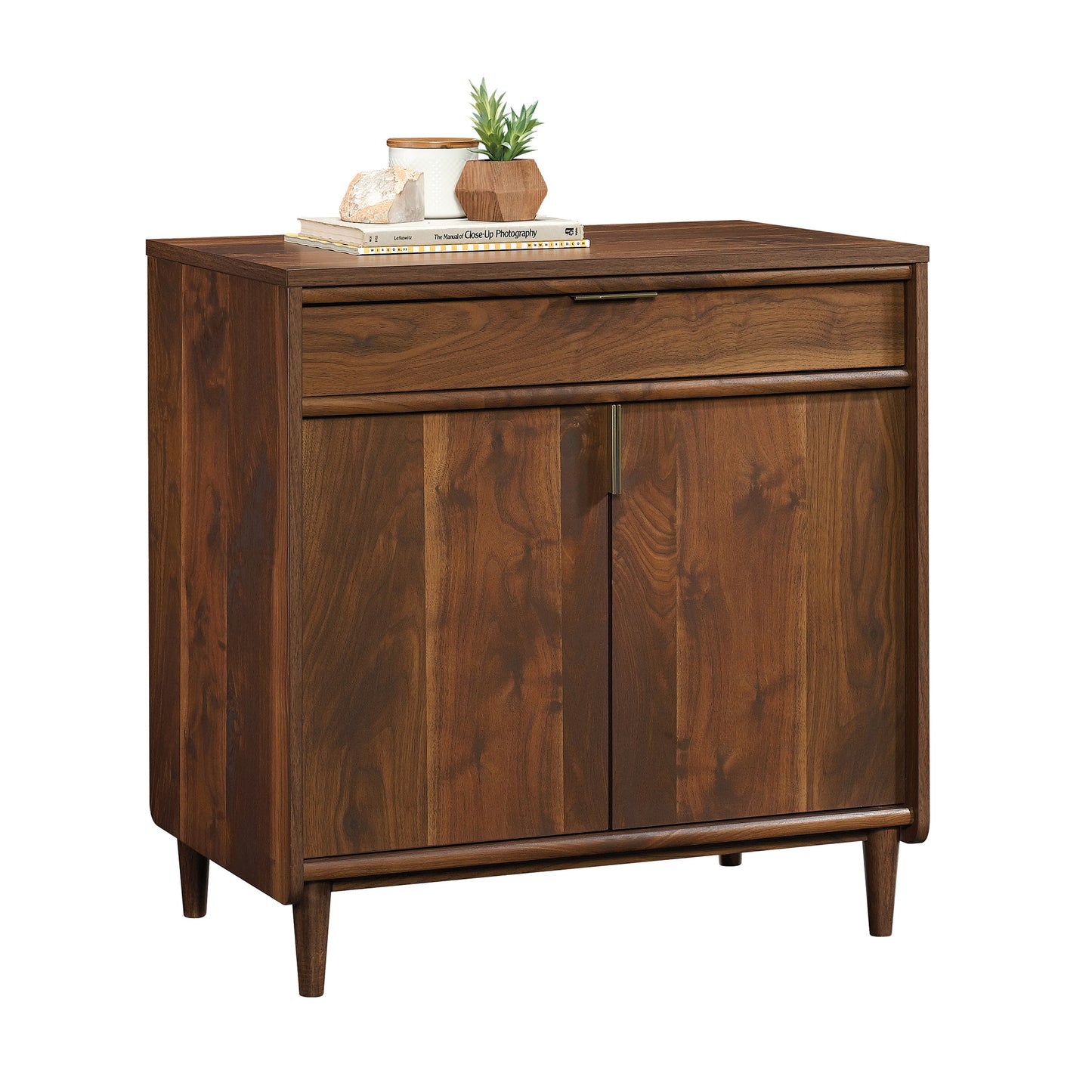 Mid-Century Brown File Cabinet - 29.5" Storage for Home Office