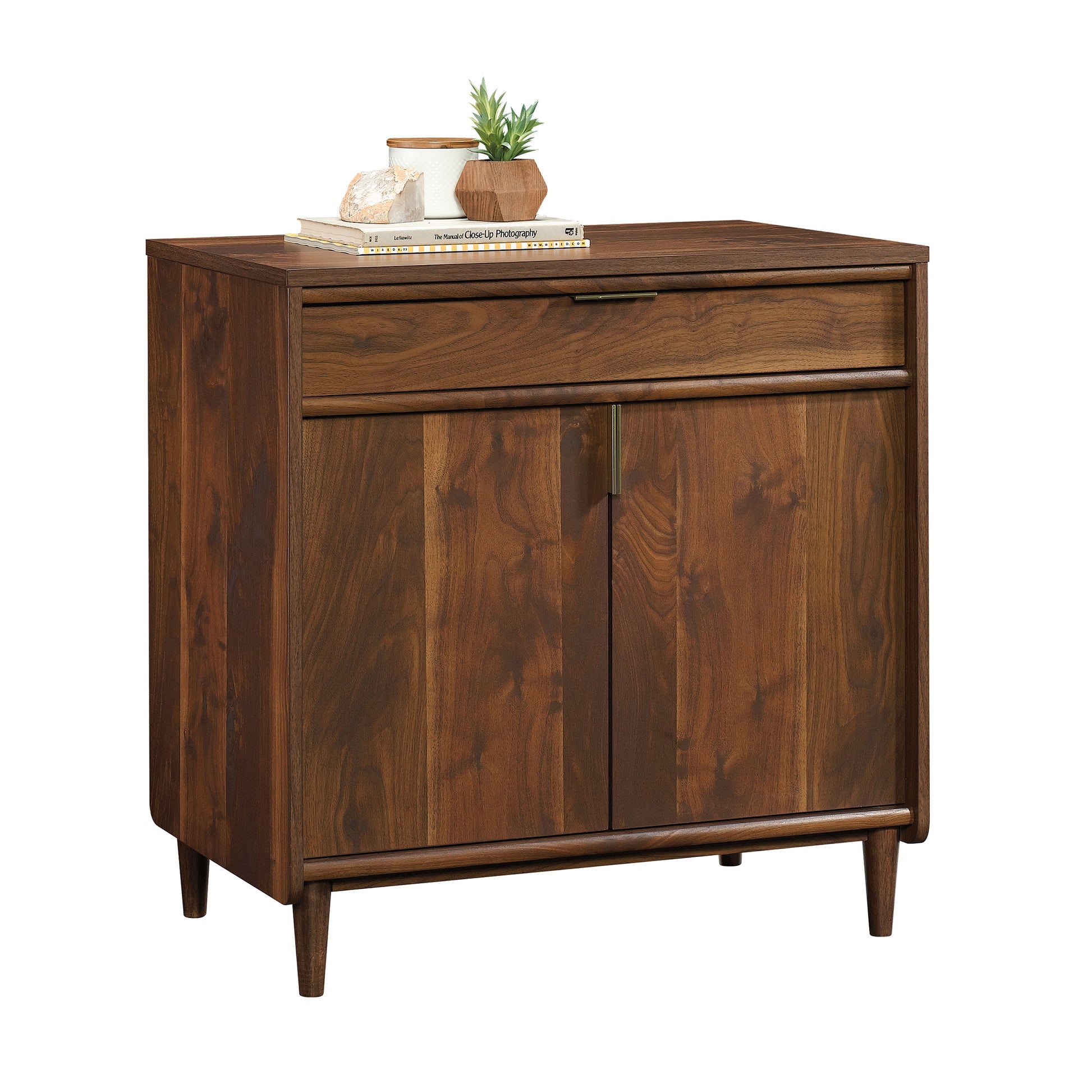 Mid-Century Brown File Cabinet - 29.5" Storage for Home Office
