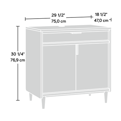 Mid-Century Brown File Cabinet - 29.5" Storage for Home Office