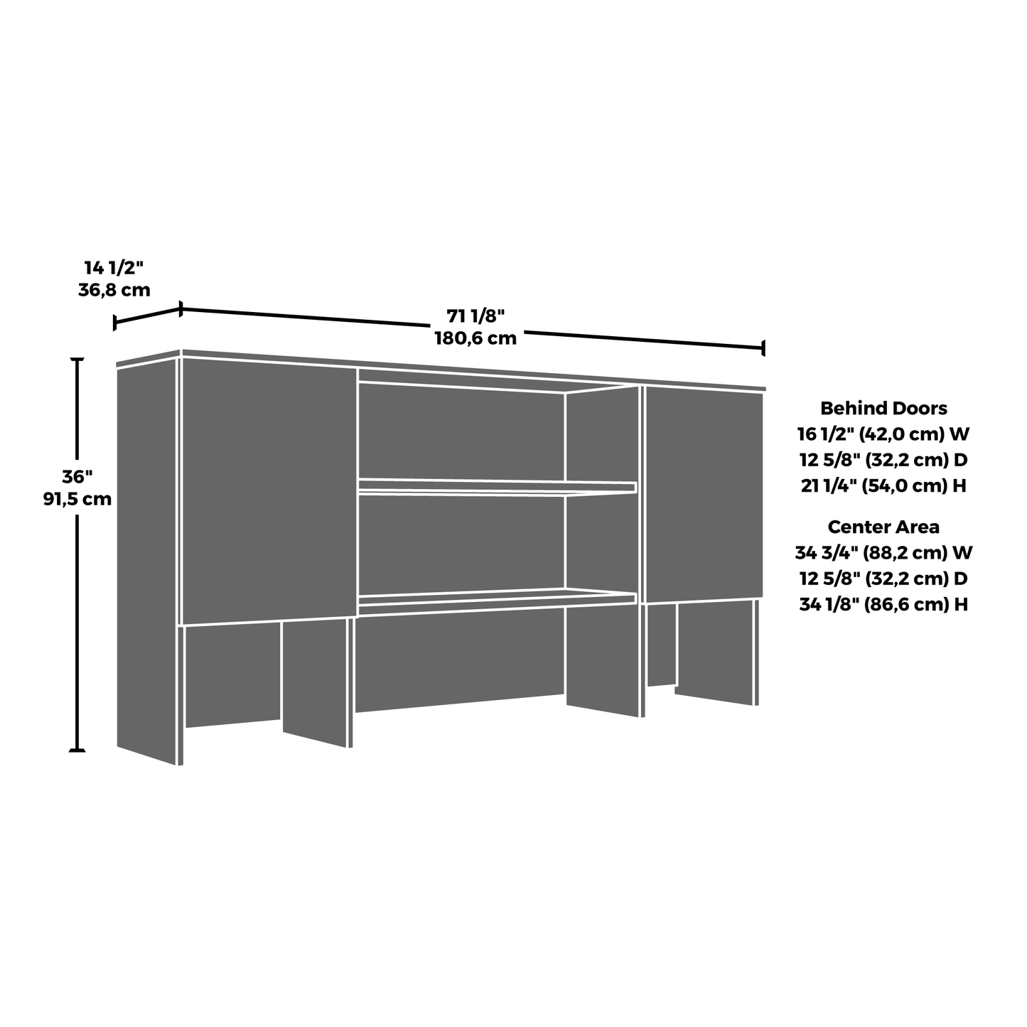 Red 6-Shelf Hutch - Office Storage Cube for Living Room