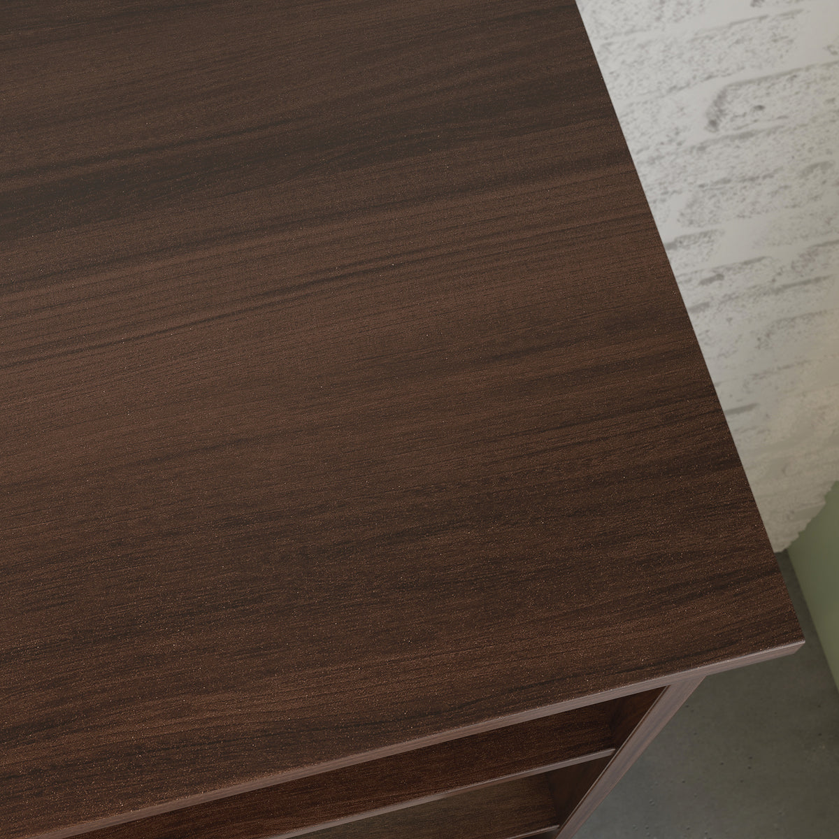 Brown Adjustable Shelves Office Hutch - 35.43" W for Living Room