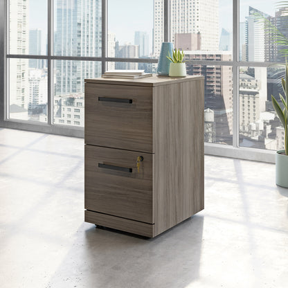 Brown Mobile File Pedestal - 2 Drawer Office Cabinet for Home Office