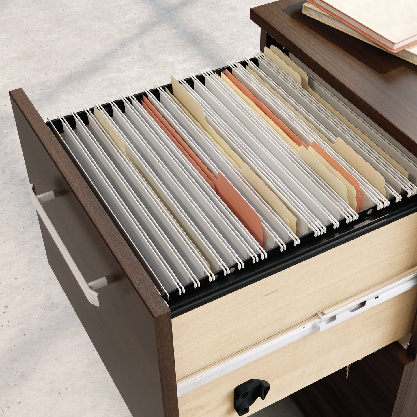 Brown Mobile File Cabinet - 1-2 Drawer Office Storage for Home Office