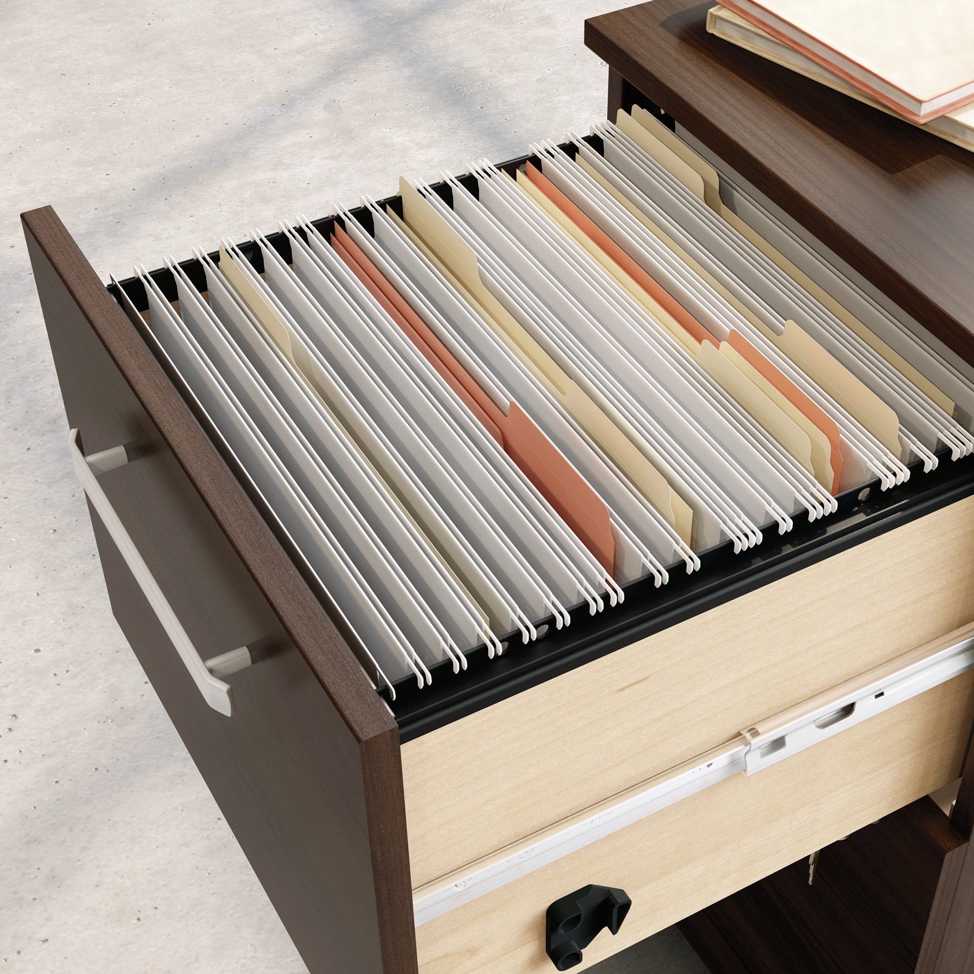 Brown Mobile File Cabinet - 1-2 Drawer Office Storage for Home Office