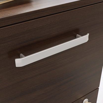 Brown Mobile File Cabinet - 1-2 Drawer Office Storage for Home Office
