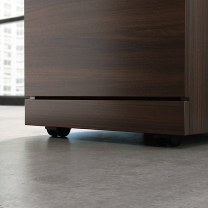 Brown Mobile File Cabinet - 1-2 Drawer Office Storage for Home Office