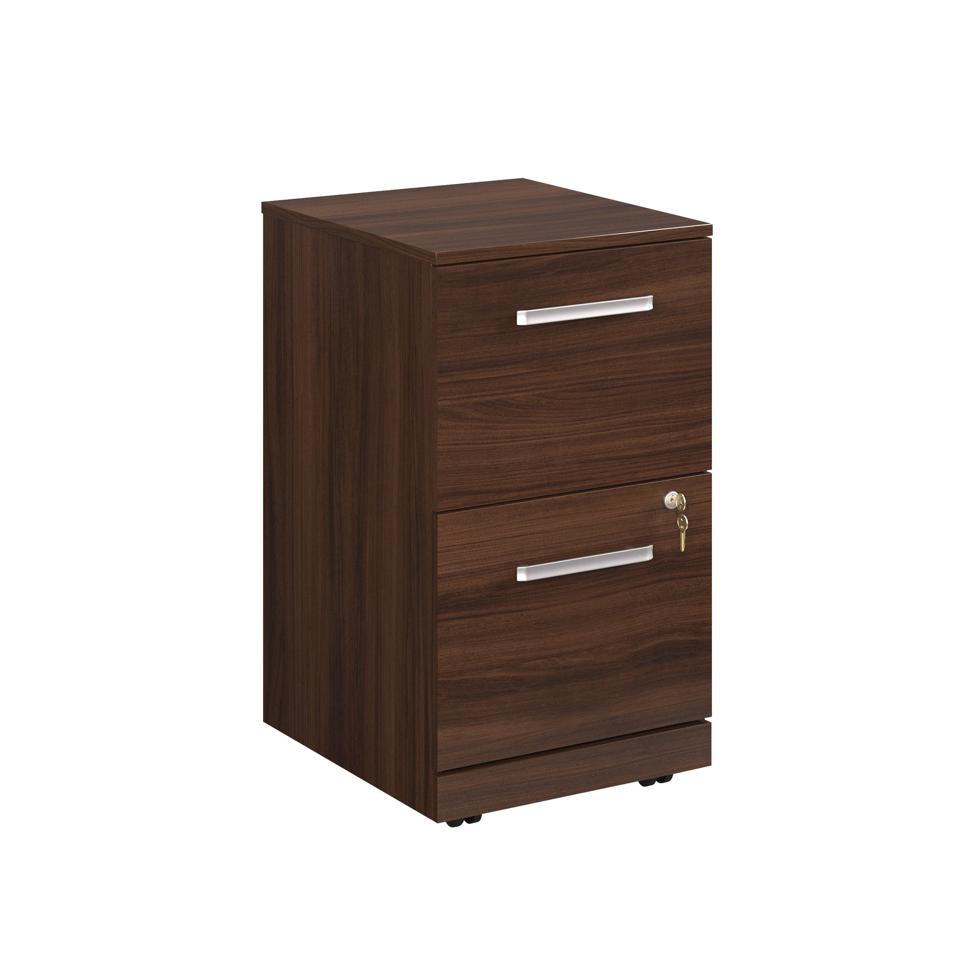 Brown Mobile File Cabinet - 1-2 Drawer Office Storage for Home Office