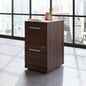 Mobile File Cabinet, Brown finish