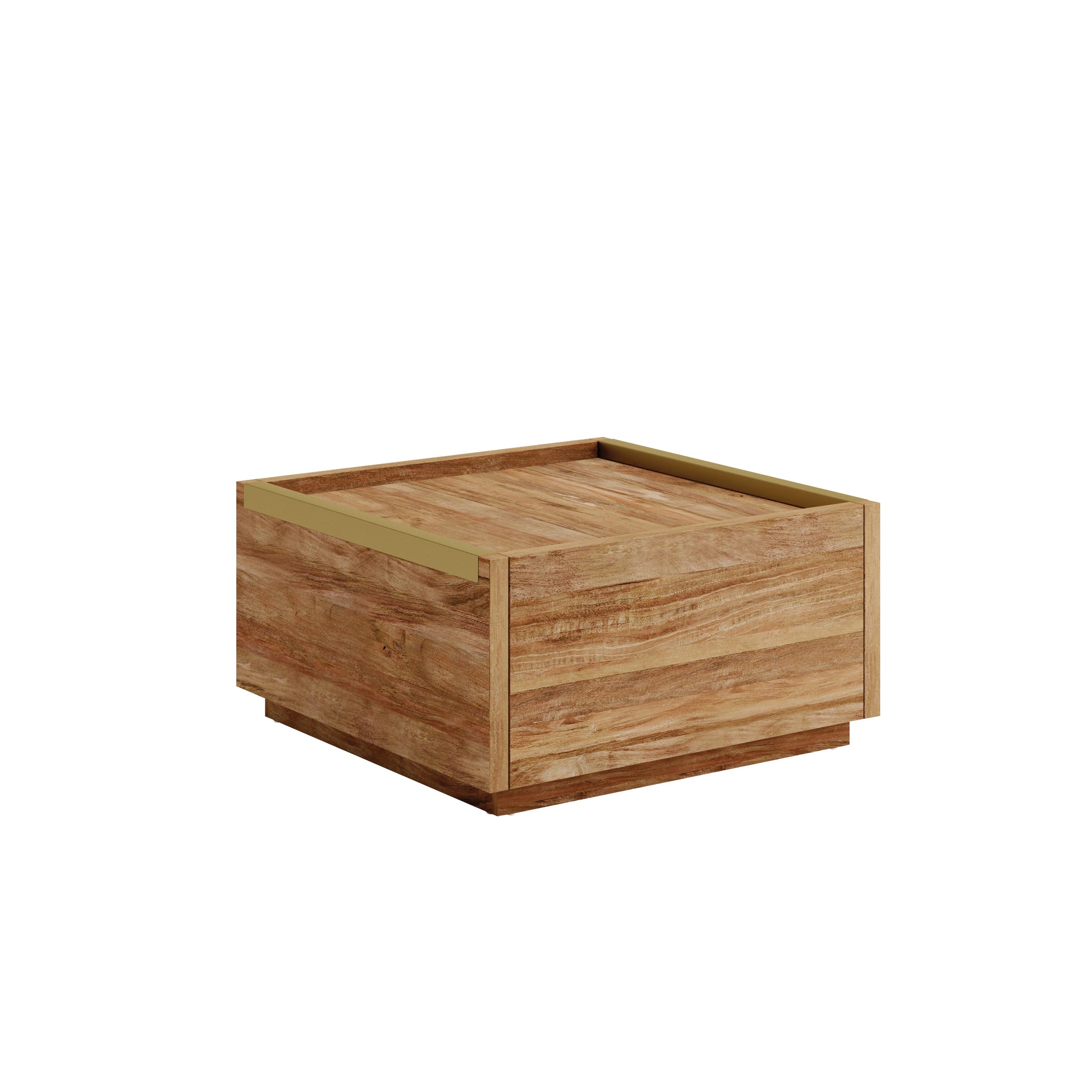 Brown Rectangular Coffee Table with Storage Drawers