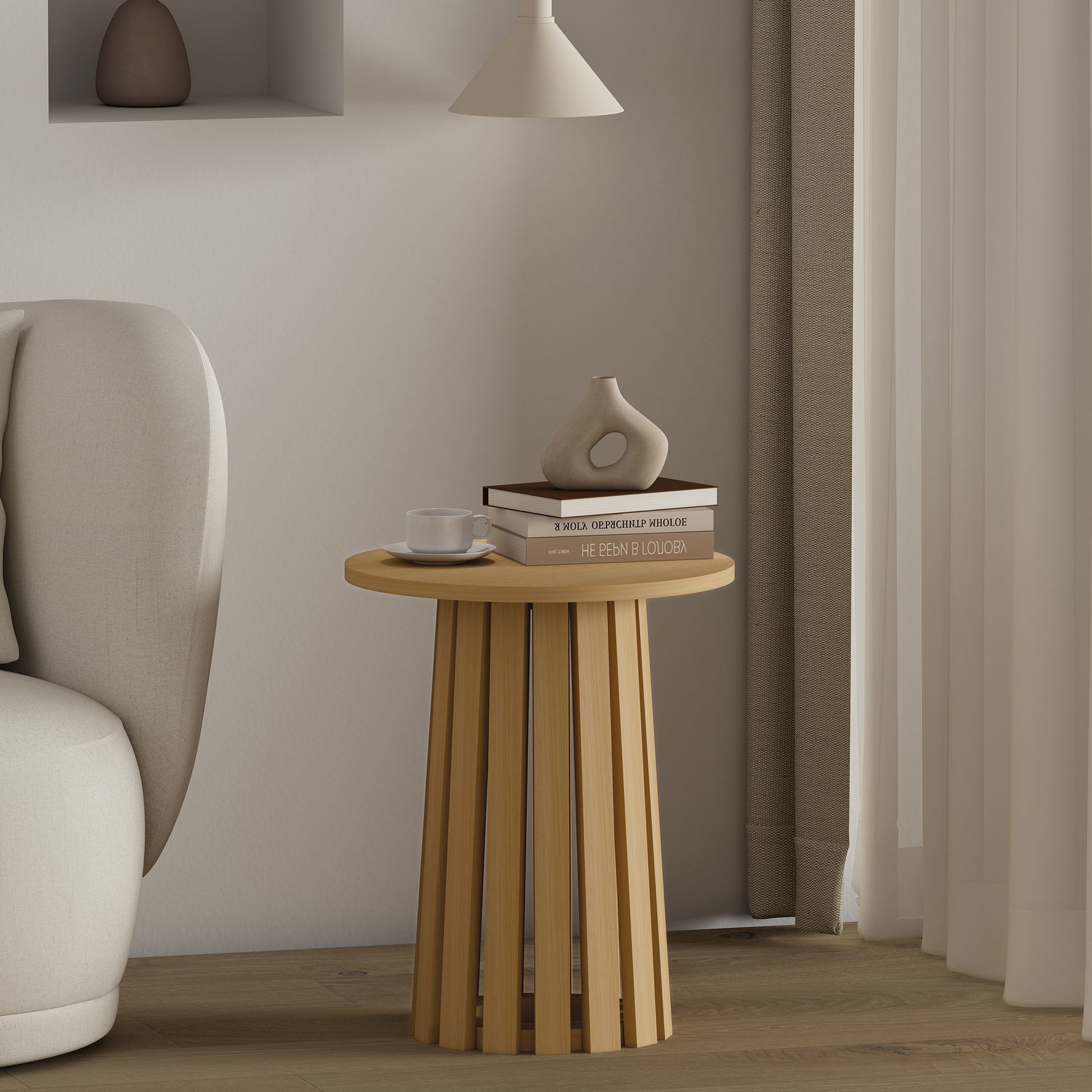 Light Oak End Table Set - Modern Living Room Tables