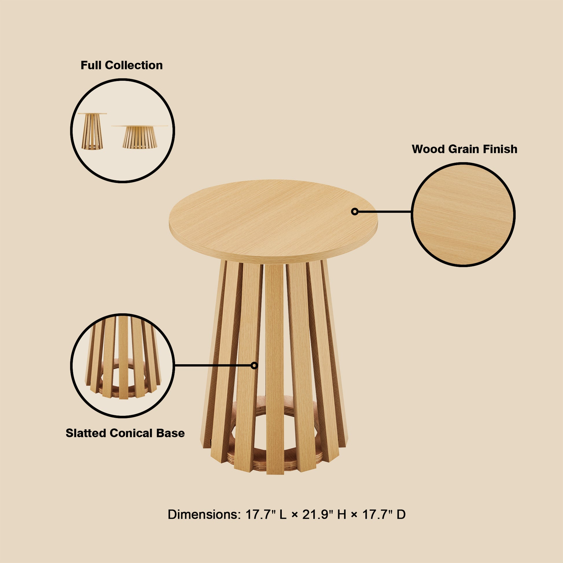 Light Oak End Table Set - Modern Living Room Tables