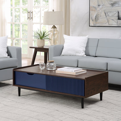 Navy Blue Mid-Century Coffee Table - 47.24" Length