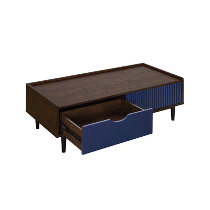Navy Blue Mid-Century Coffee Table - 47.24" Length