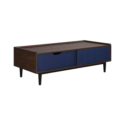 Navy Blue Mid-Century Coffee Table - 47.24" Length