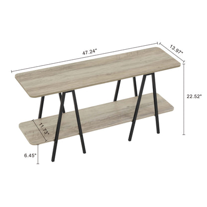 Grey MDF Console Table - Display & Storage