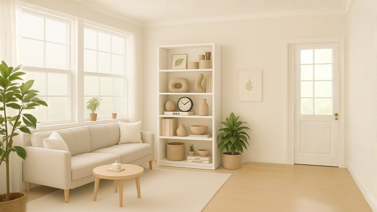 5-Tier White Bookshelf - Maximize Storage & Display
