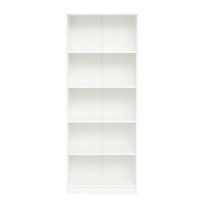 5-Tier White Bookshelf - Maximize Storage & Display