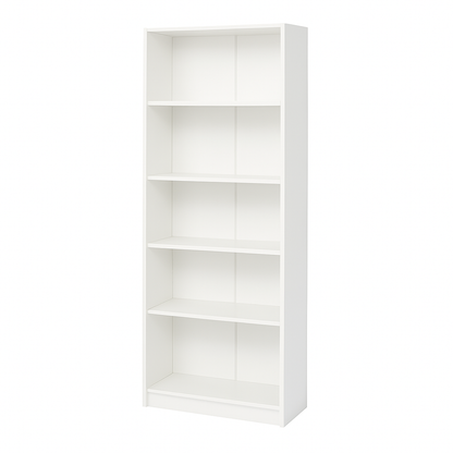 5-Tier White Bookshelf - Maximize Storage & Display