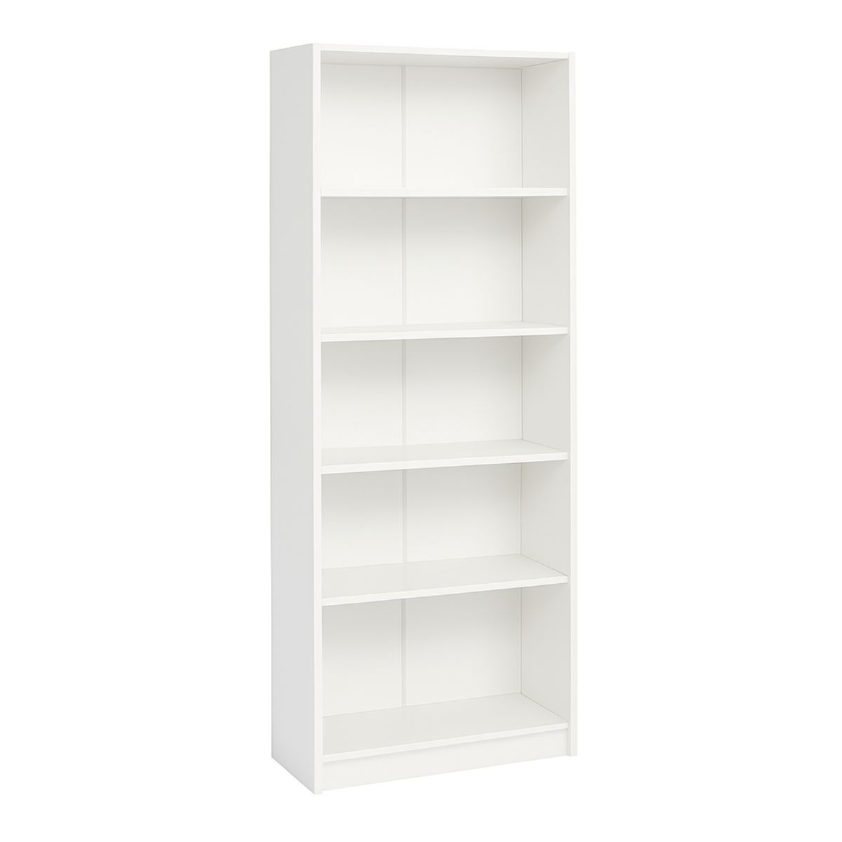 5-Tier White Bookshelf - Maximize Storage & Display